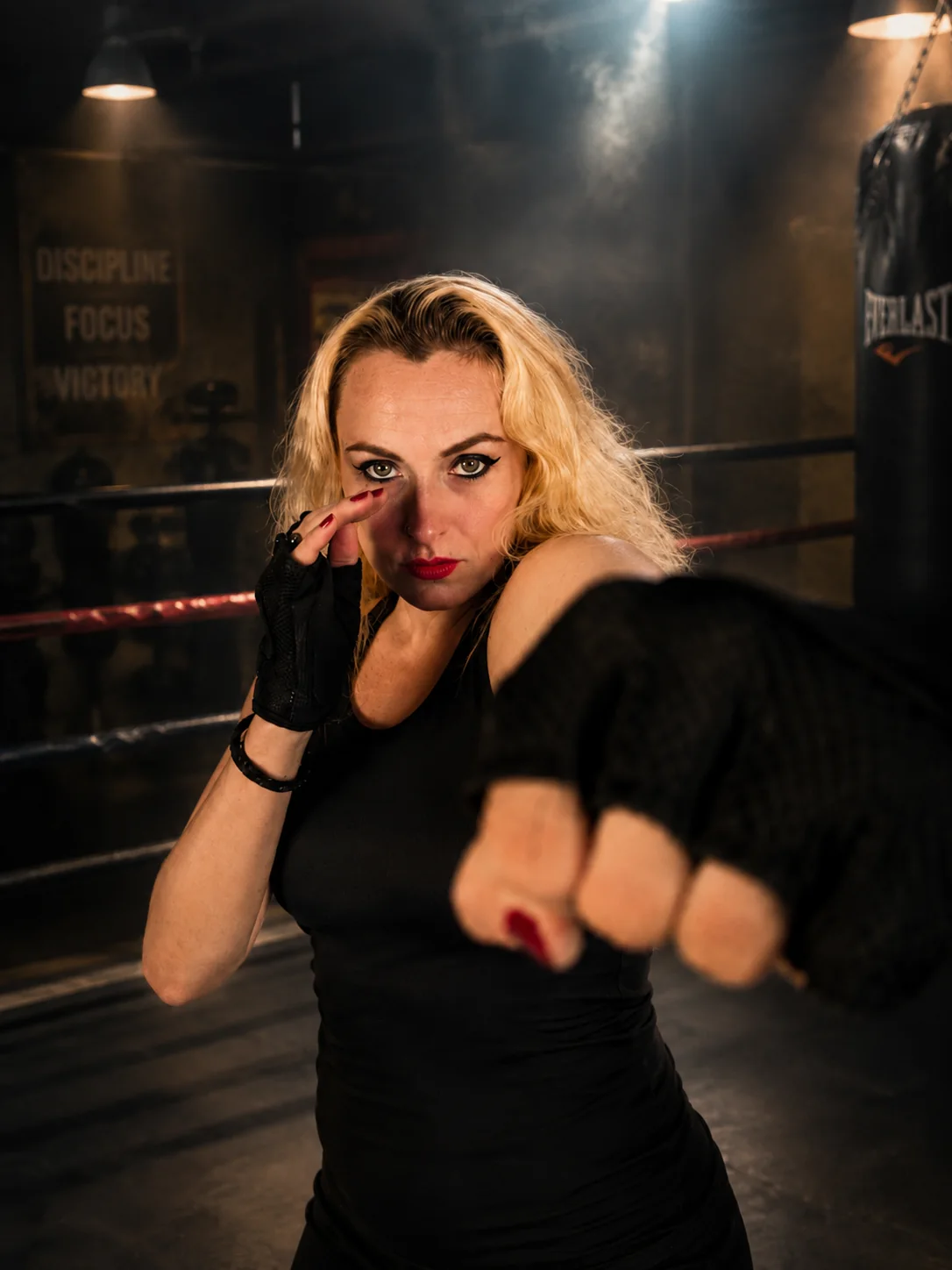Entraînement de frappe en garde de self-défense