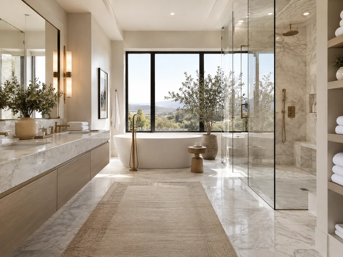 Salle de bains haut de gamme lumineuse